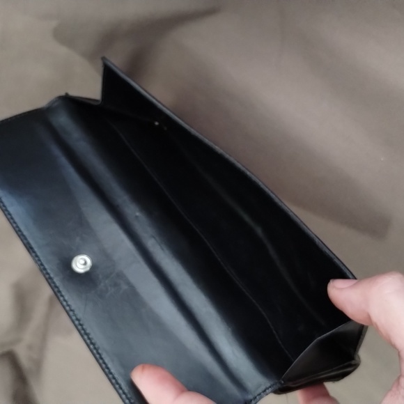 GUCCI BLACK CANVAS & LEATHER LONG SNAP CLOSURE DUAL-OPENING WALLET ~ AUTHENTIC - Picture 8 of 13